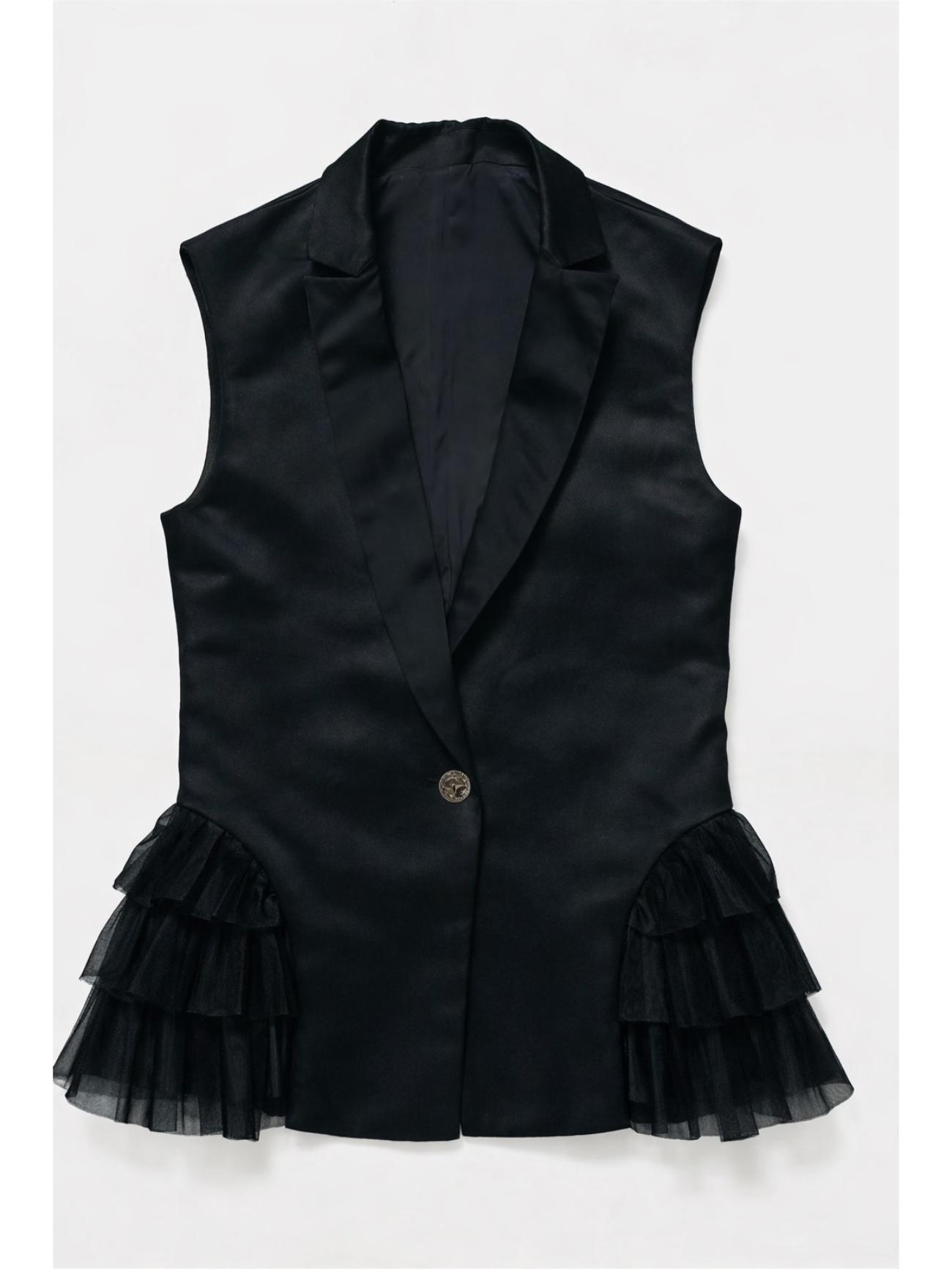 Satin Frill Gilet