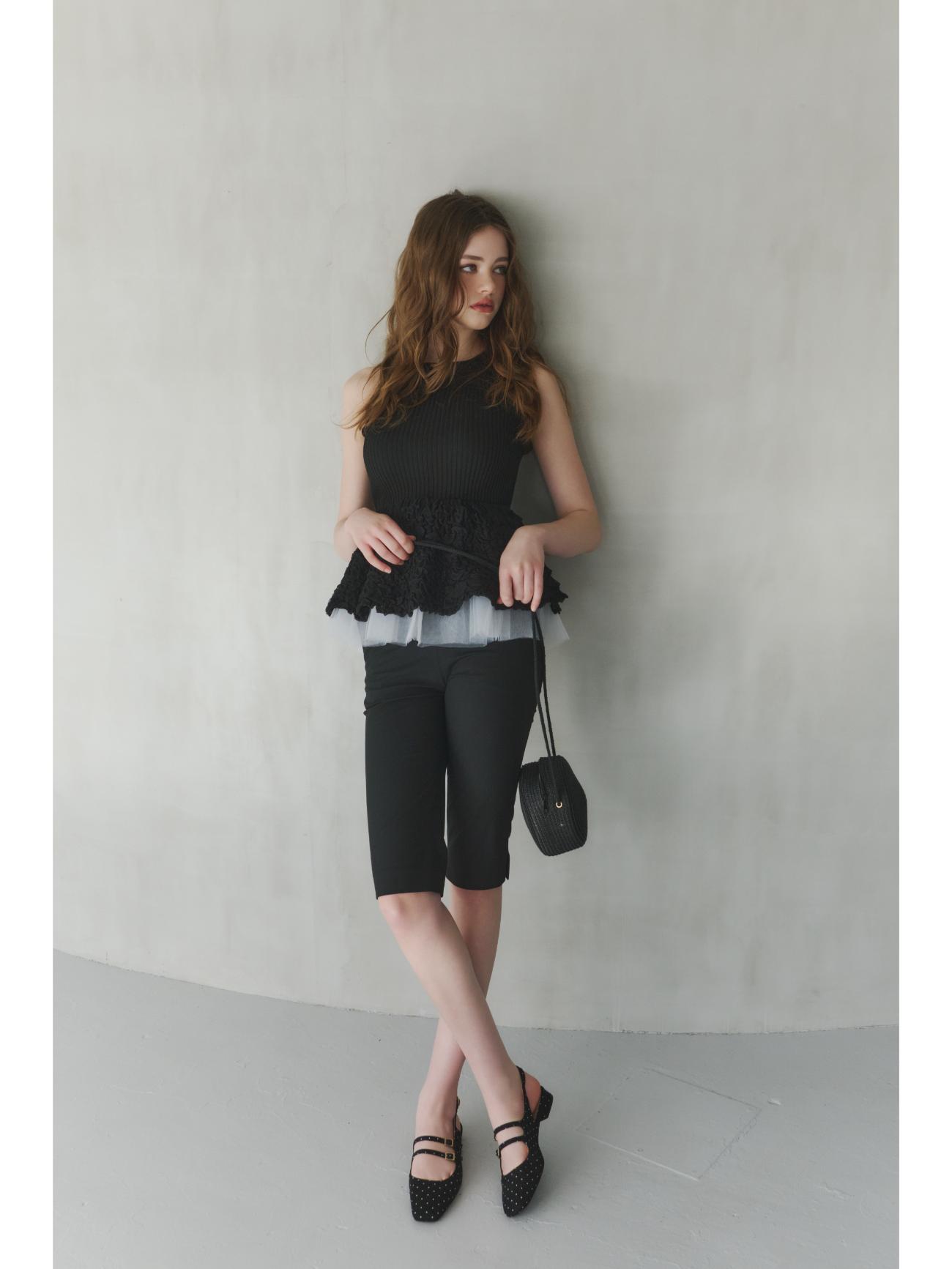 Tulle Peplum Rib Knit