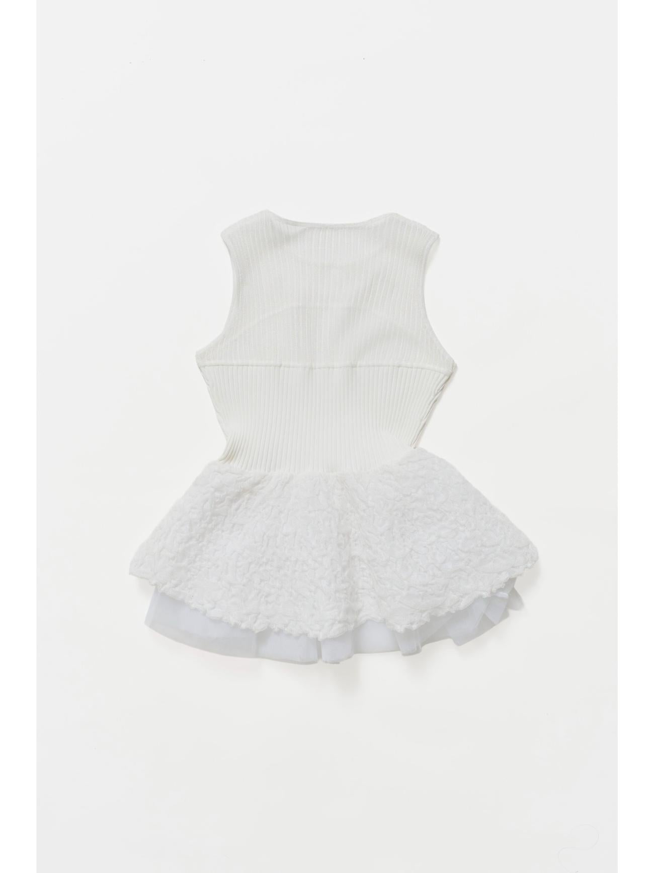 Tulle Peplum Rib Knit